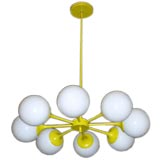 Yellow Painted Laurel Chandelier
