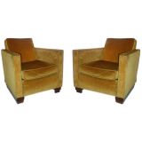 Pair French Deco Armchairs
