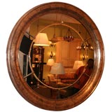 Large round silver leafed mirror
