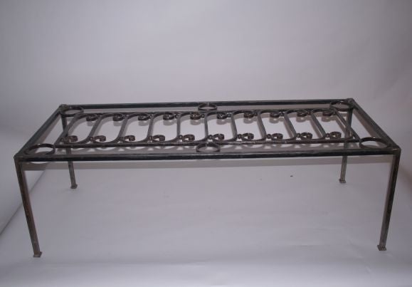 French 19th century polished iron coffee table base