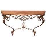 French 1940's console with marble top