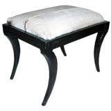 Ebonized Bench with Goat Skin Seat