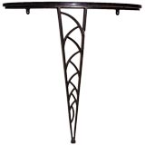 French Deco Iron Console With Dark Gray Marble Top