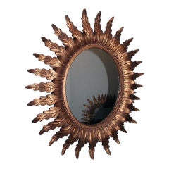 Spanish Gilt Metal Oval Mirror