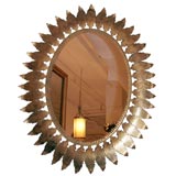 Large Oval Sunburst Mirror