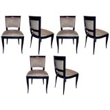Set of 6 French 1940s Dining Chairs