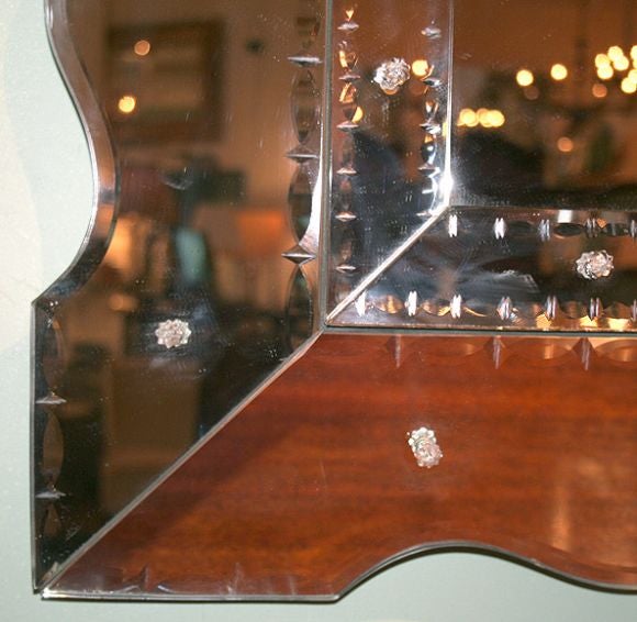 Venetian Style Mirror with Scallop Frame