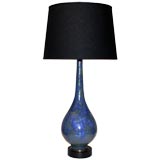Tall Blue Glass Lamp