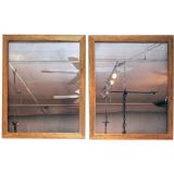 Pair of Reproduction Gold Gilt Fluted Frame Mirrors