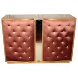 Maple Credenza with Tufted Upholstered Doors