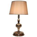 Large Nickel Plated Brass Table Lamp