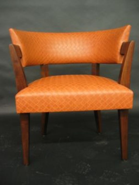 Unknown a pair of Lyon side chairs in embossed pleather For Sale