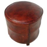 French Leather Ottoman