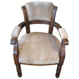 French Suede Desk Chair
