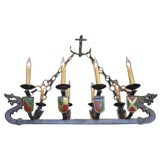 French Coat of Arms Chandelier