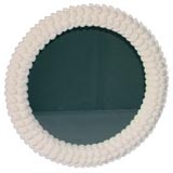 Round White Shell Mirror