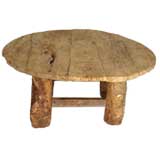 Primitive Round Wood Coffee Table