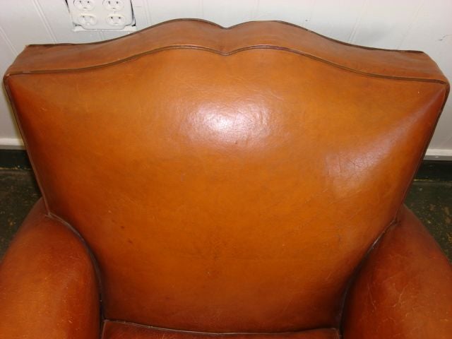 Mid-20th Century Pair of Mustache Back Leather Club Chairs