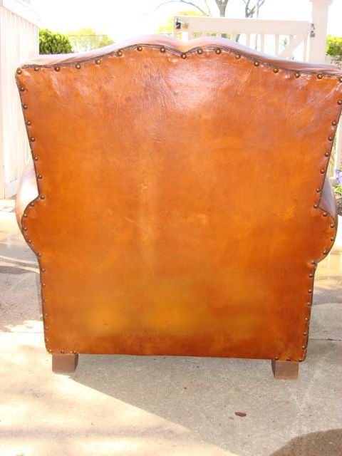 Pair of Mustache Back Leather Club Chairs 3