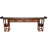 Chinese Bamboo Console with Fretwork
