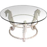 Seahorse Iron Glass Top Coffee Table
