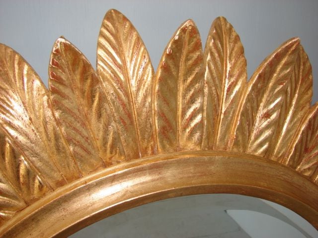 Round Gold Acanthus Leaf Mirror 1