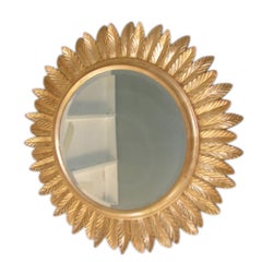 Round Gold Acanthus Leaf Mirror