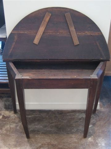 20th Century Antique Belgian Oak Demilune Table