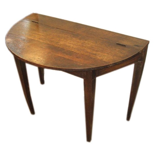 Antique Belgian Oak Demilune Table