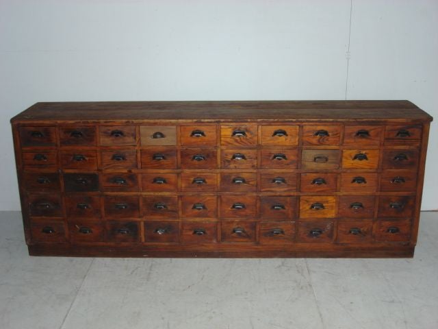 French Apothecary Shop Chest with Fifty Drawers,Circa 1880<br />
90.5