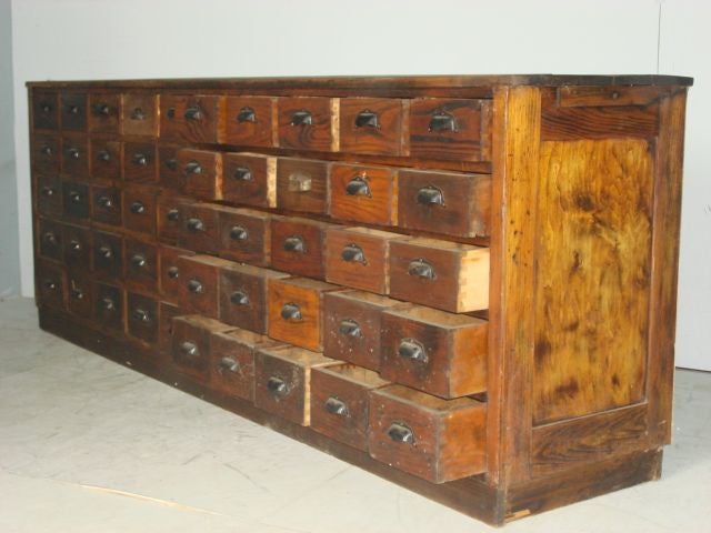 19th Century French Apothecary Shop Chest with Fifty Drawers