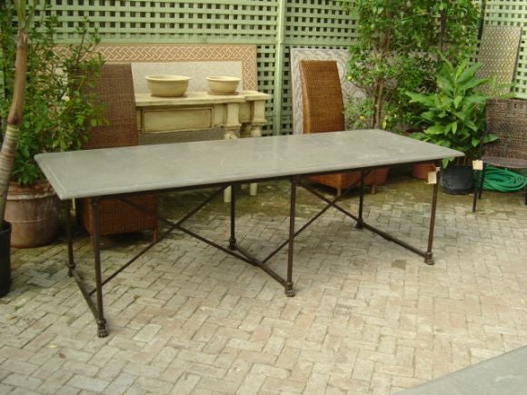 Contemporary Grey Marble Top Dining Table