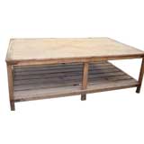 Large Wood Textile Work Table with Shelf