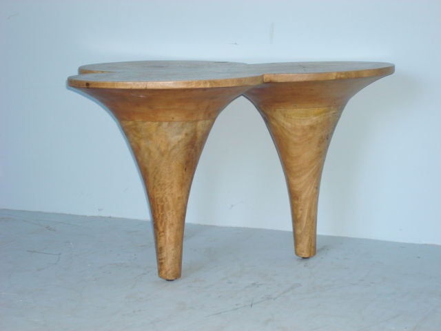 American Wood Clover Shaped Side Table