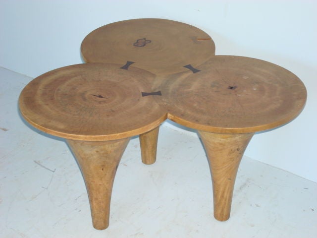 Wood Clover Shaped Side Table 1