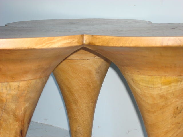 Wood Clover Shaped Side Table 2