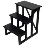 Black Wooden Step Side Table