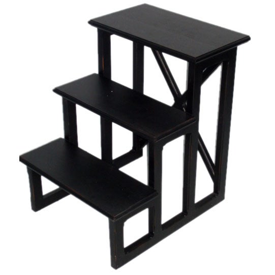 Black Wooden Step Side Table at 1stDibs