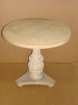 Bleached Wood Pedestal Side Table