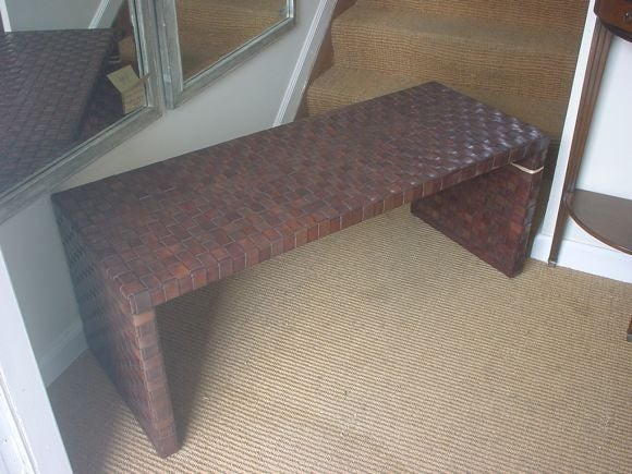 Woven Leather Bench