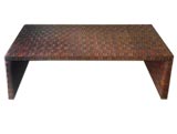 Woven Leather Bench