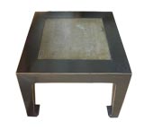 Reedition Lacquered Table with Antique Stone
