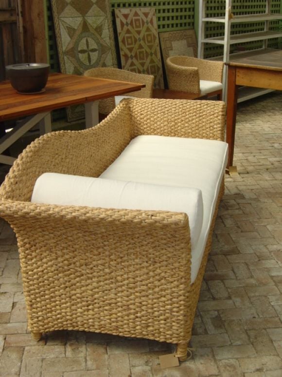 Claire Water Hyacinth Sofa with Cushions<br />
30