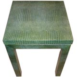 Croc Stamped Leather Side Table