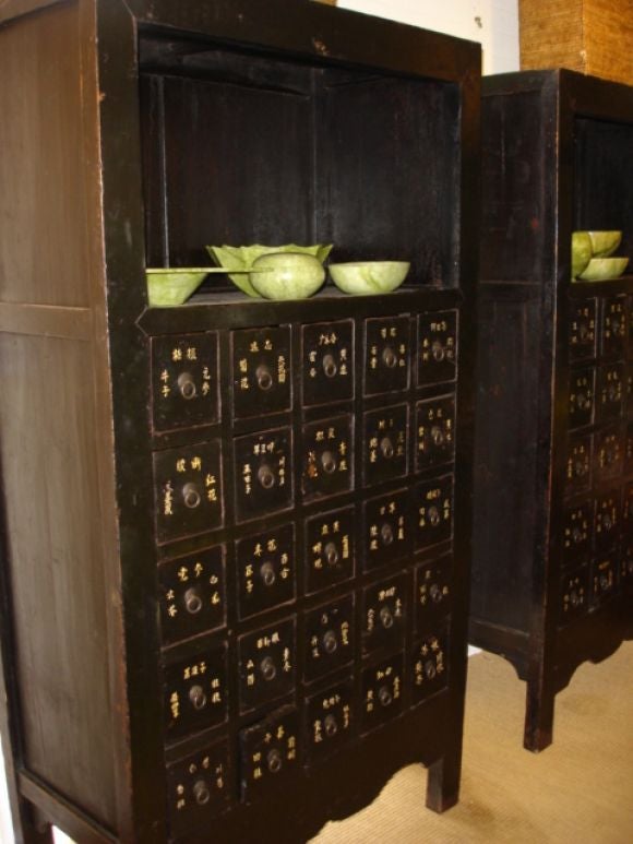 Lacquered Chinese Medicine Cabinets For Sale 1