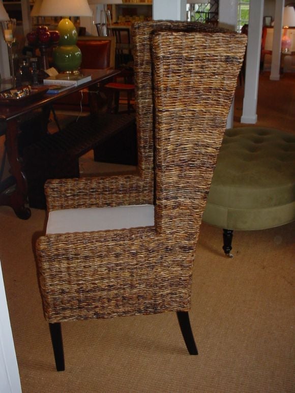 High Backed Woven Banana Leaf Bermuda Chair with Cushion 1