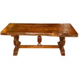 Thick Single Slab Wood Top French Farm Table Antique Thick Single Slab Wood Top French Farm Table