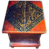 Antique Red Lacquered Box Side Tables