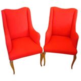 1930's Upholstered Wing Chairs