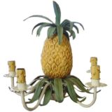 French Tole Pineapple Chandelier